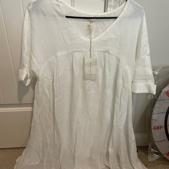 Reborn J Tops - White babydoll blouse